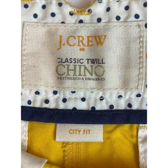 J. Crew Womens Chino Shorts City Fit Classic Twill 100% Cotton Yellow Size 0 - Picture 7 of 8